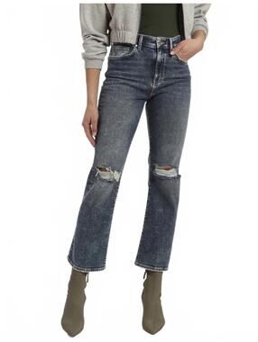 Mavi Jeans Barcelona High Waist Ripped Crop Jeans Mid Ripped Recycle Blue 26x29